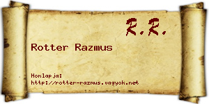 Rotter Razmus névjegykártya